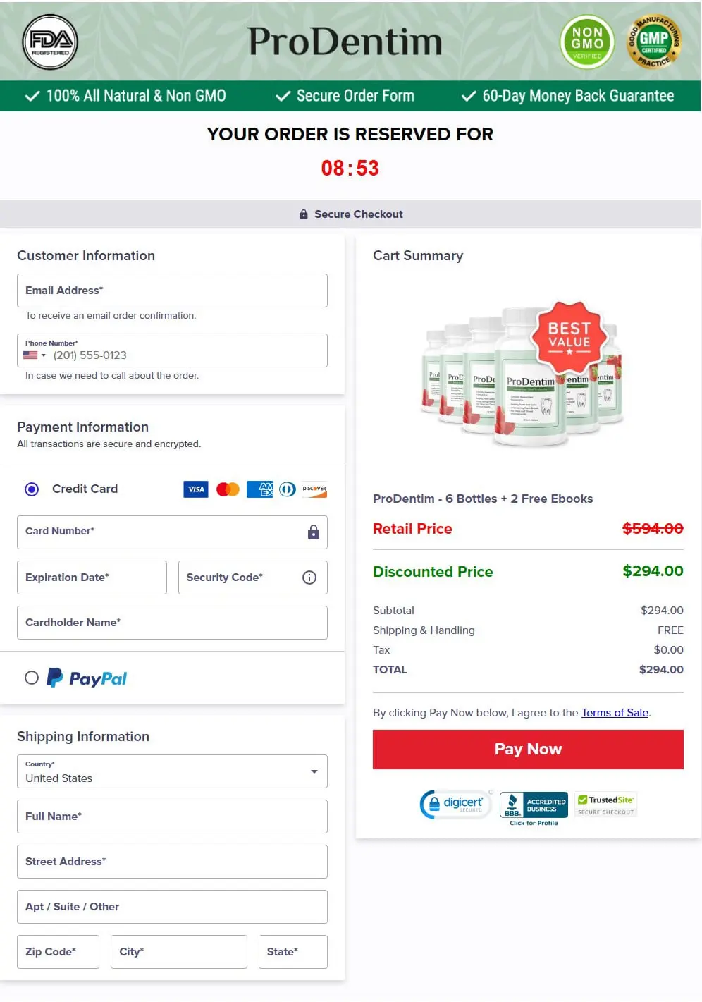 ProDentim Order Form 